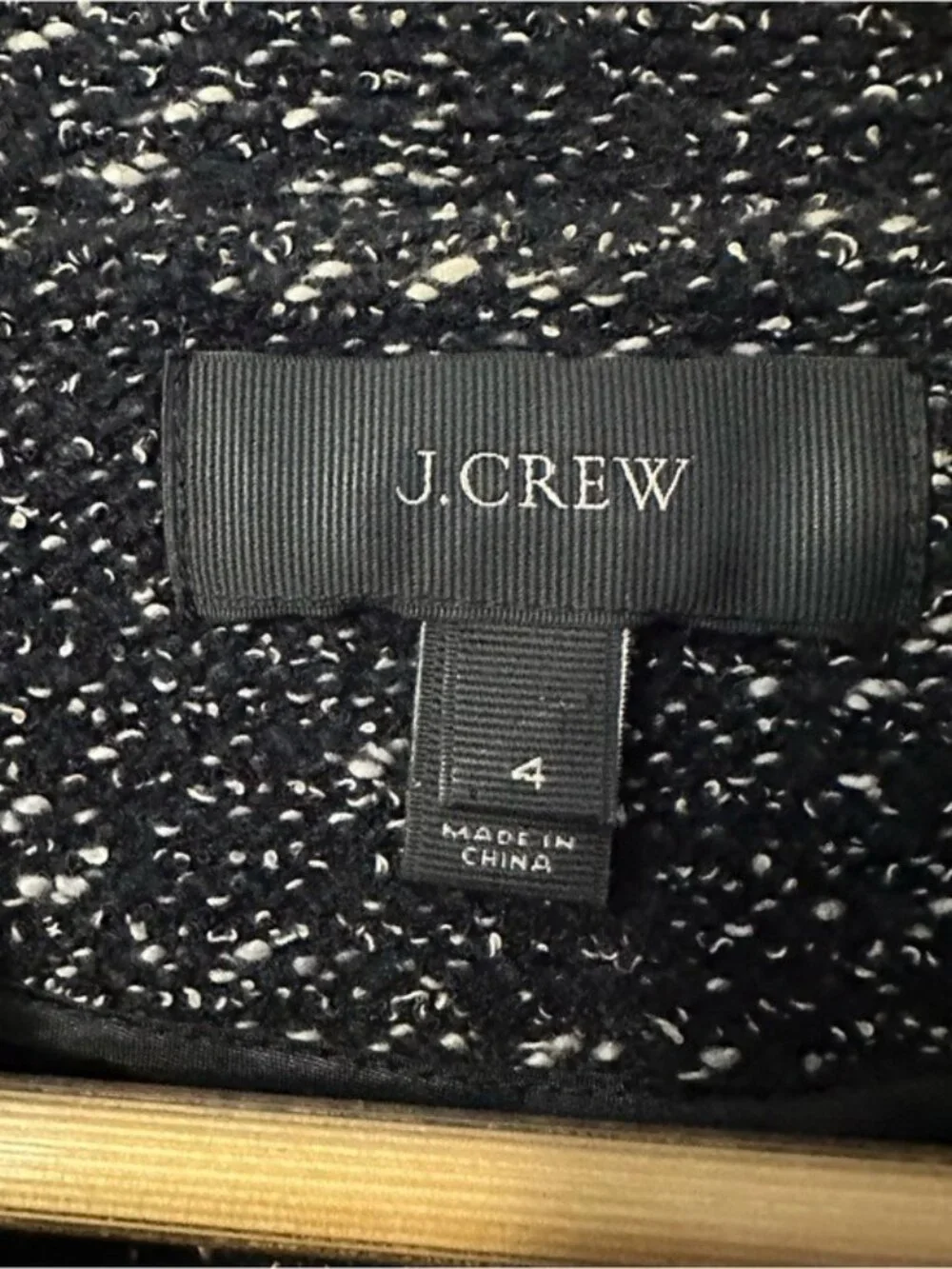 J. Crew Black & White Tweed Moto Jacket size 4 - Picture 6 of 9